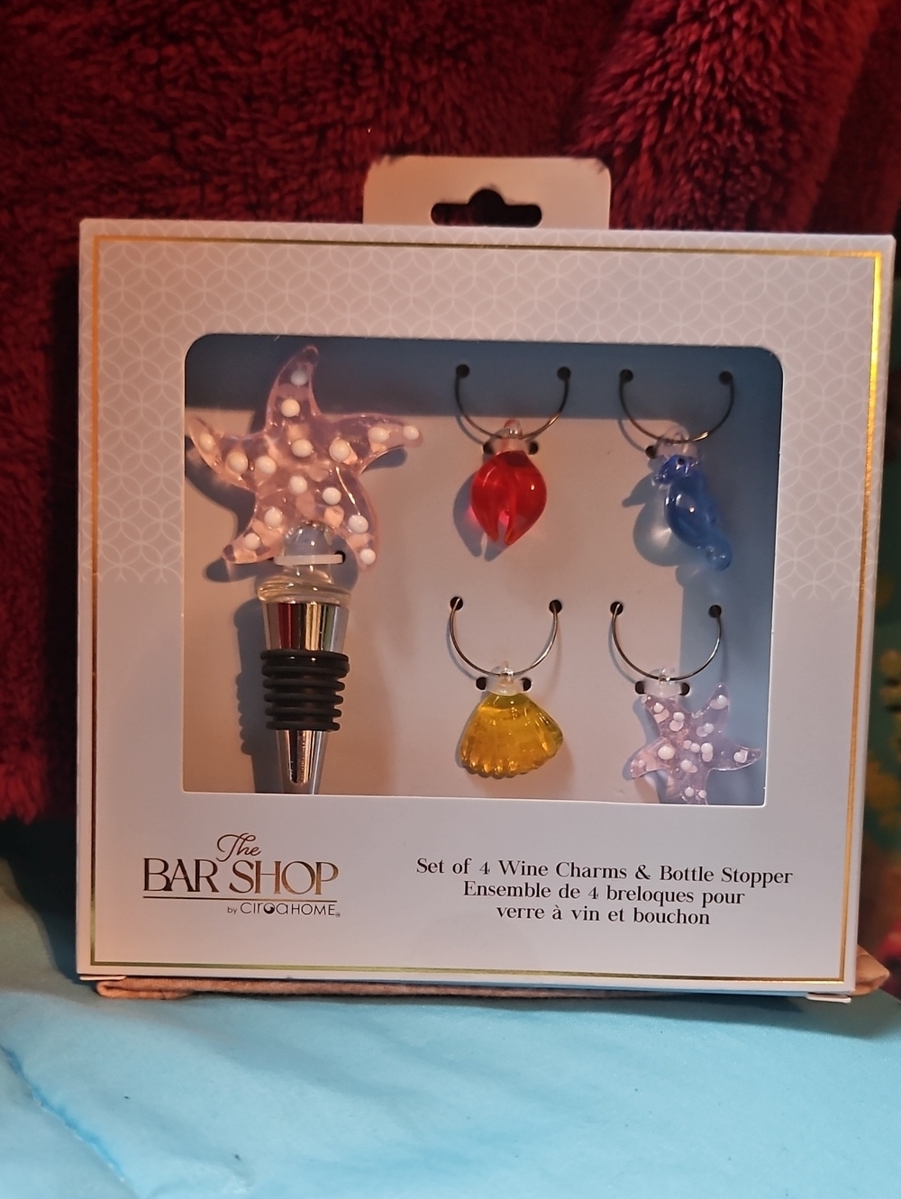 OP Multicolor Sea-Themed  Wine Charms & Bottle Stopper
